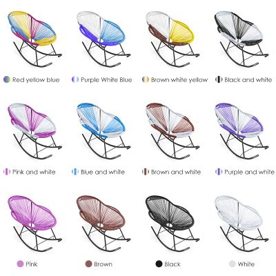 China Modern Outdoor Simple Outdoor Rope Egg Garden Rocking Chair Rattan Chair for sale