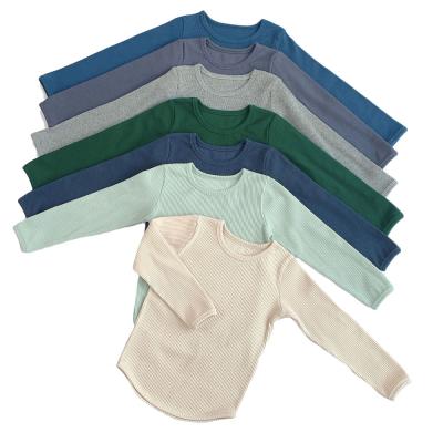 China Unisex Baby Kids Autumn Long Sleeve Anti-pilling Scoop Knit Winter Boy And Girls Rib Knit T-Shirts for sale