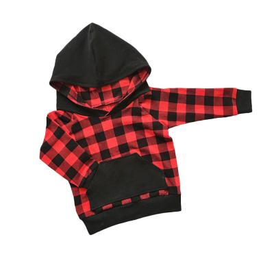 China Sustainable Wholesale Infant Clothing Buffalo Plaid Baby Hoodie Fall Baby Clothes Girl for sale