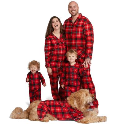 China Matching Pajamas Christmas Buffalo Plaid Sleepwear Parent-Child Nightgown Pajamas Suits for sale