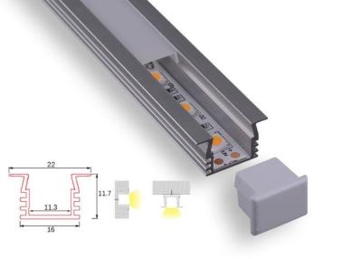 China 22mm Breite führte Streifen-Beleuchtungs-Aluminiumkanal mit PC-Opal-Diffusor zu verkaufen