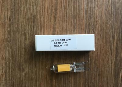 China Warmm White G9 COB LED Lights For Office 2W AC 220V - 240V 180LM CE Glass for sale