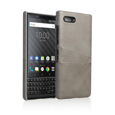 China Fashion Design Leather Case PU Back Cover Card Slot Back Cover Leather Case For Blackberry Key 2 for sale