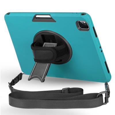 China Full Holder Hand Strap Rotating TPU PC Cover Tablet Shockproof Protective Case For iPad Pro 12.9 With 360 Degree Rotating Holder Hand Shoulder Strap for sale