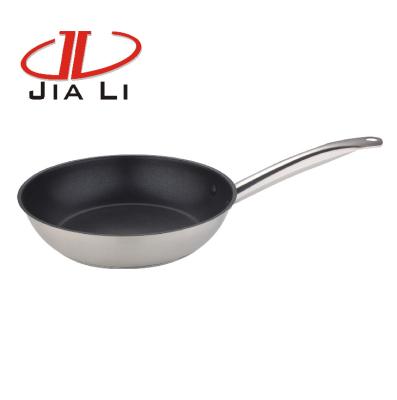 China High Quality Sustainable Stock Homeware Non Stick Frying Pan Stainless Steel Single Stick Frying Pan for sale