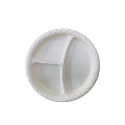 China CLASSIC Eco Friendly 100% Biodegradable Disposable Party Plates 3 Compartment Compostable Dishes for sale