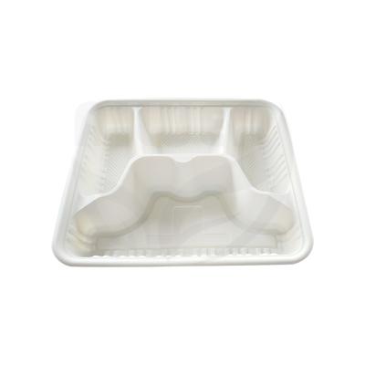 China CLASSIC 4 Separate Compartments 100% Biodegradable / Compostable Plastic Food Container for sale