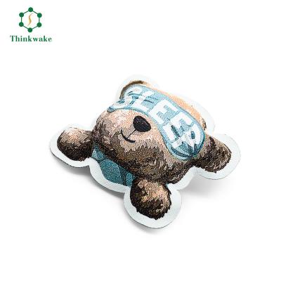 China Hot Sale Fashion Garment Washable Garment Bag Filled Cotton 3D Cartoon Cute Bear Custom Patches For Clothing for sale