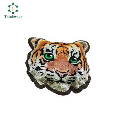 China New Design Fashion Washable Hip Pop Garment Hat Bag Accessories Filled 3D Cotton Logo Tiger Cartoon Patches For Clothing for sale