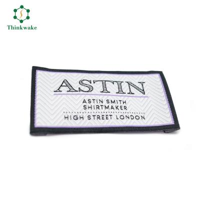 China Factory Wholesale Washable Care Label Iron On Woven Neck Tagless Custom Clothing Label for sale