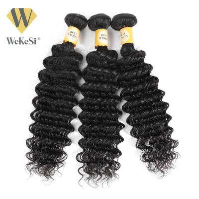 China Deep Wave Raw Indian Hair Bundle Deep Wave Hair Bundles With Closure, Indian Raw Virgin Hair Vendor for sale