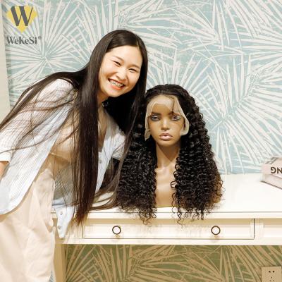 China Water Wave Hd Lace Front Wigs 13x6 Deep Part, Curly Indian Temple Virgin Hair Cuticle Aligned Hd Full Lace Front Hair Wigs for sale