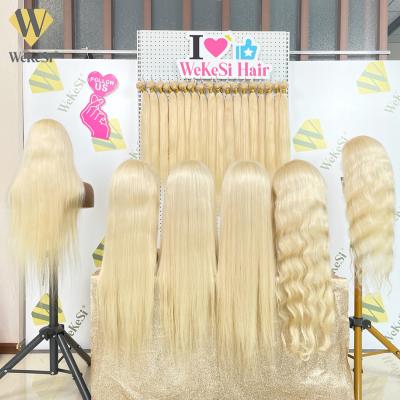 China Wholesale 613 HD Lace Wig Silky Straight Full Wave Hair, Platinum Blonde 613 Transparent Lace Frontal Wig, 13x4 13x6 613 Virgin Lace Front Wig for sale