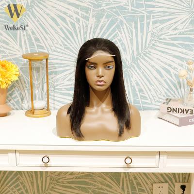 China Brazilian Afro Wave Virgin Hair Lace Front Wig Factory Short Bob Wig With Transparent Lace, Natural Hairline for sale