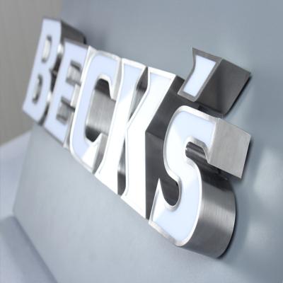 China Shops 3d Indoor And Outdoor Alphabet Led Front Lit And Backlit Channel Letter Signs Wall for sale