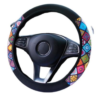 China Sports Car Wheel Cover Ethnic Printing Steering Anti-skid Car Styling Car Interior Accessories for sale