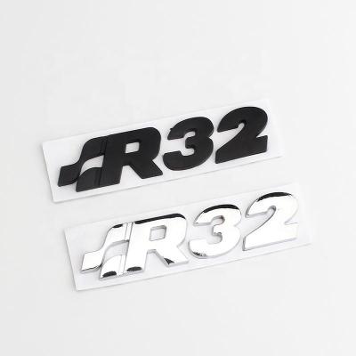 China Easy Removable Sticker R32 Logo Inscription Car Fender Side Rear Trunk Badge Sticker For VW GOLF for sale