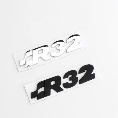 China Easy Removable R32 Logo Inscription Car Fender Side Rear Trunk Badge Sticker For VW GOLF Car Sticker for sale