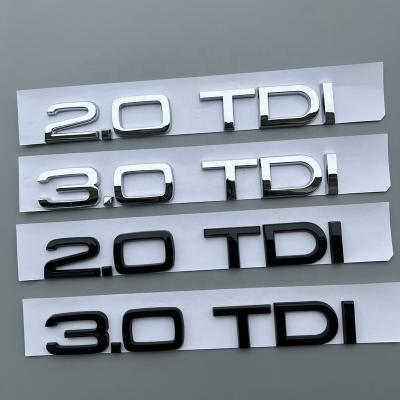 China Easy Removable 3D ABS Chrome Black 2.0TDI 3.0TDI Car Badge Emblem Boot Sticker For Audi A4 S4 A5 S5 A6 C6 A7 Car Sticker for sale