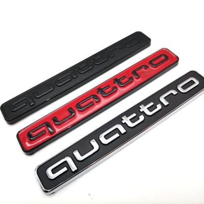 China 3D Stickers 3D Car Sticker Limited Edition Quattro Badge Stereo Logo Suitable For Audi Four Wheel Drive Front Rim Rear Label Car Sticker for sale