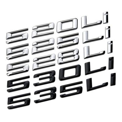 China 3D Easy Removable ABS 520Li 523Li 530 Li Alphanumeric Sign Car Sticker Emblem Decal For BMW for sale