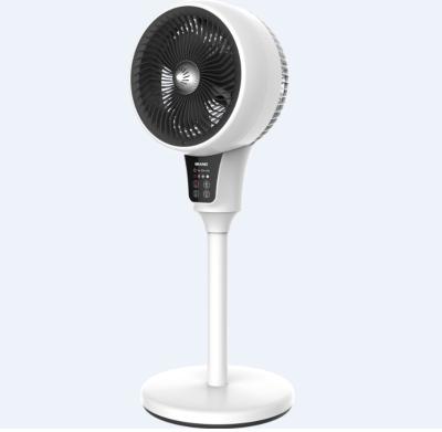 China Pitch Angle Adjustment LED Position Fan Digital Electric Round Base Swing Floor Fan Remote Control Circulation Touch Screen for sale