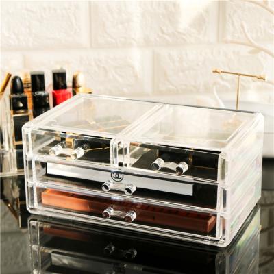 China PS Women Cosmetic Makeup Organizer Stored Acrylic Dust Proof Table Top for sale