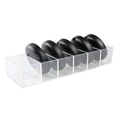 China 6 Clear Clear Makeup Cosmetic Empty Contract Organizer Acrylic Divided Face Powder Storage Organizer for sale