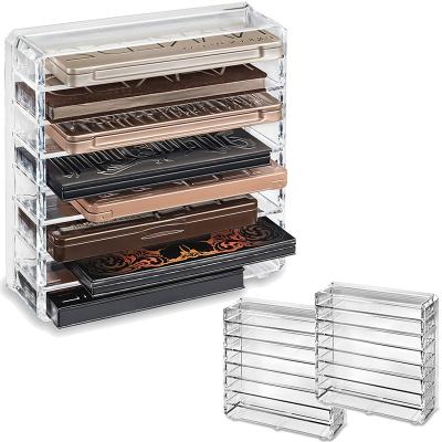 China Clear Makeup Powder Storage Box Desk Organizer Holder Lipstick Women Makeup Acrylic Organizer Cosmetic Storage Box for sale