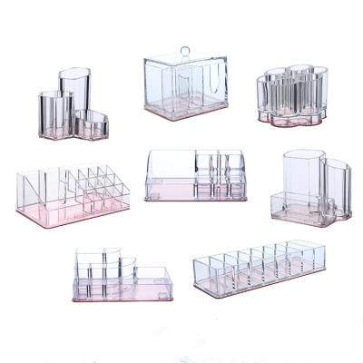 China Viable Colorful Makeup Desktop Transparent Acrylic Mirror Organizer New Product Cosmetic Storage for sale