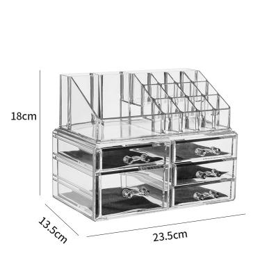 China Viable Jewelry Cosmetics Brush Organizer Case Acrylic Makeup Storage Boxes Make Up Organizer 4 Drawers for sale