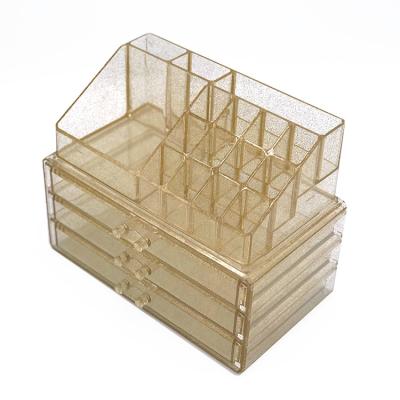 China Stylish Acrylic Gold Stocked Storage Organizer Lipstick Holder Makeup for sale