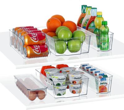 China Freshness Preservation 6pcs Clear Plastic Fridge Organize Stackable Storage Fridge Bins Fridge Organizer For Fridge, Freezer, Kitchen for sale