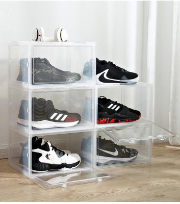 China High Quality Viable Rectangle Shoes Box Storage Plastic Shoe Organizer Boxes Drop Front Organizer Plastic Shoe Box for sale