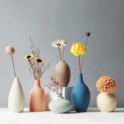 China Contemporary Nordic Home Decor Morandi Decoration Vase Minimalist Ceramic Xinshipot Flower Vase Set for sale