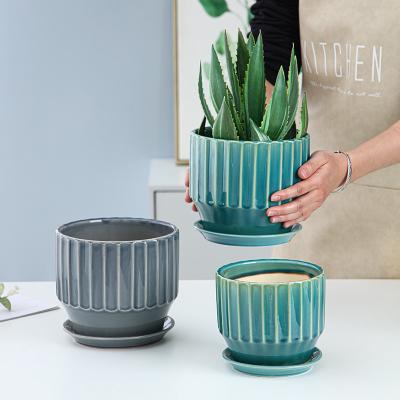 China Contemporary hot sales wholesale Korean ceramic planter pot Nordic indoor ceramic flower pot for sale