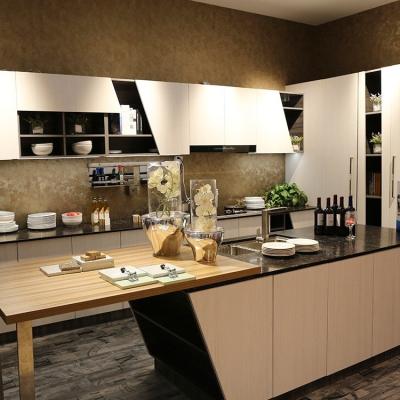 China Modern Modular Kitchen Designs Stainless Steel Hardware Lacquer Buffet Furniture for sale