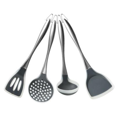 China New Amazon Viable Hot Selling Utensils Cook Silicon Kitchenware with Stainless Steel Handle for sale