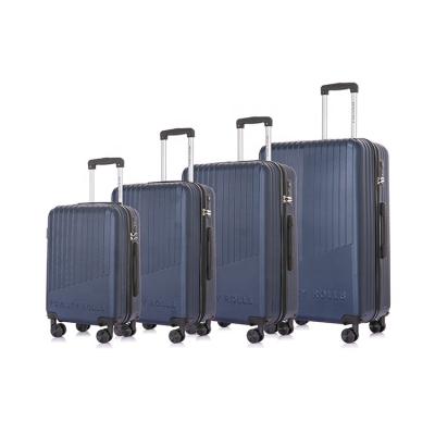 China Custom Embossed ABS Plastic Logo Shape Brand Trolley Luggage for sale