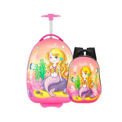 China 13/16inch PC Kids Egg Luggage Printing Hard Shell Luggage Child Travel Suitcase for sale