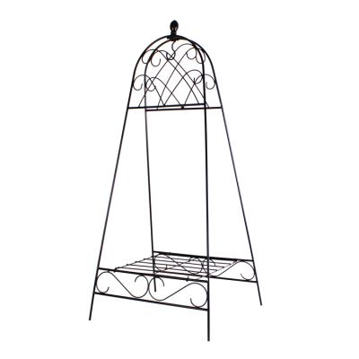 China CLASSIC Folding Hanging Rack Metal Patio Plant Stand Indoor and Outdoor Planter Basket Hanger Planter Rack for sale