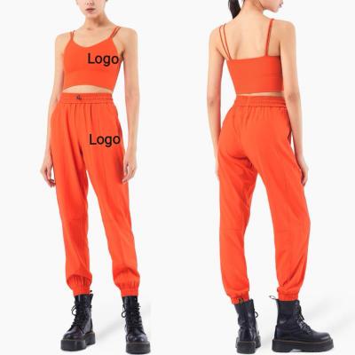 China 2021 New Arrival QUICK DRY Yoga Pants Women Loose Short Pants Sports Casual Biker Pants 2 Piece Jogger Set for sale