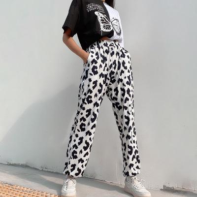 China High Quality Breathable Women High Waist Bootcut Pants Dairy Cow Printed Straight Pants Flared Pants for sale