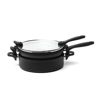 China Aluminum wholesale cookware cooking pot cookware set non stick one set kitchenware for sale