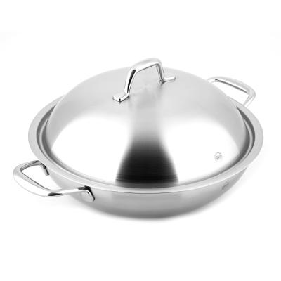 China General use for wholesale 32cm gas and induction cooker non stick wok stainless steel gas cooker wok for sale