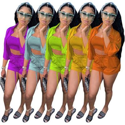 China 2021 Girls Anti-Static Clothing Women Anti-Static Two-Piece Knickers Biker Shorts Sets Summer 2 Piece Pants Women Set Jackets Masks Blazers Suit Sets for sale