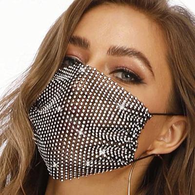 China New Arrivals Crystal Diamond Masquerade Sexy Party Mask Face For Women Bling Mask Club F0F1598 F0F1598 for sale