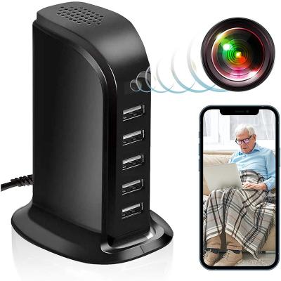 China Built-in Siren 1080P HD WiFi Camera Hidden Spy USB 5 Hub Charger Left Spy Camera for sale