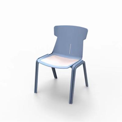 China Fashion Modern Row Solid Plastic Armless Practical Colorful Plastic Chair for sale