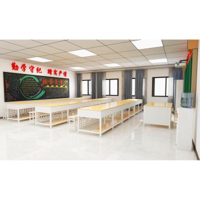 China Modern set for sale the practical five-person student desk of the durable steel wood structure of the primary and secondary school students for sale